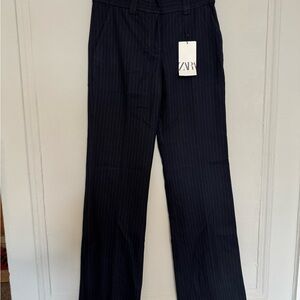 Zara Trendy Navy Pinstripe Trousers
